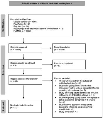 Young adult carers' identification, characteristics, and support: A systematic review